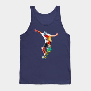 Bright and Colorful Shattered Skateboarder Tank Top